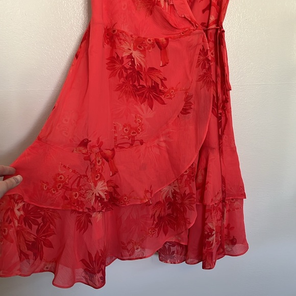 AllSaints Ari Nila Floral-Print Crepe Wrap Dress - Picture 8 of 16